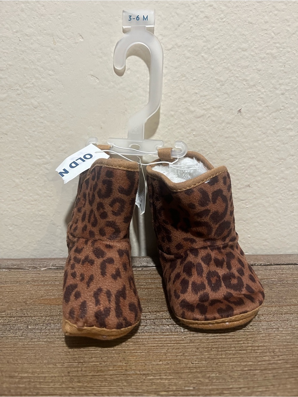 Old Navy Leopard-Print Baby Booties - Brown & Black